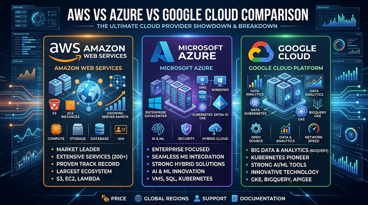 AWS vs Azure vs Google Cloud Comparison