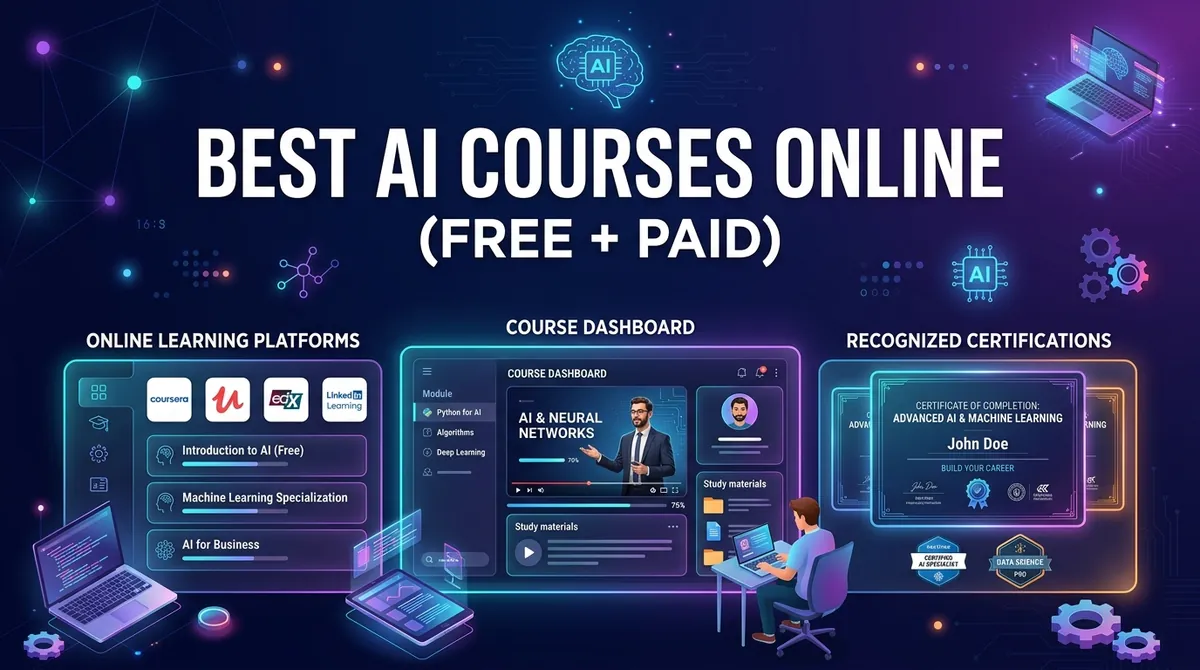 Best AI Courses Online (Free + Paid)