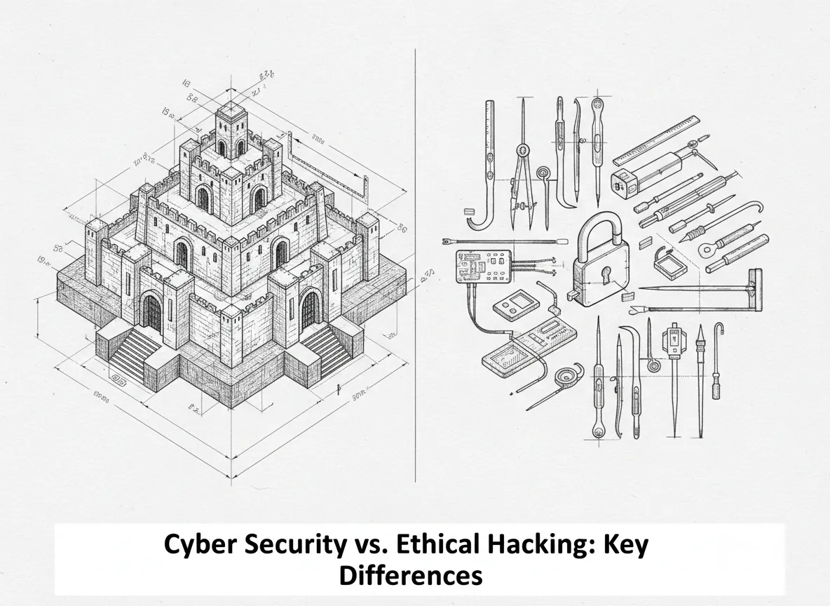 Cyber Security vs Ethical Hacking Explained